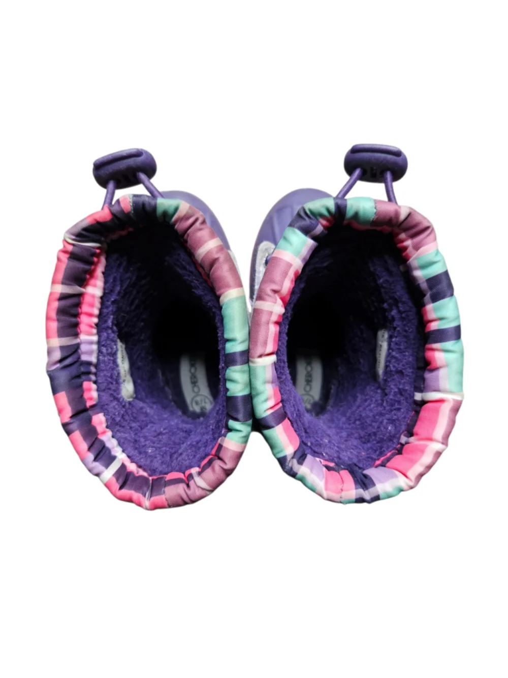 Cherokee Toddler 7/8 Purple Plaid Winter Snow Boots